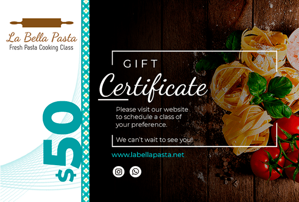 La Bella Pasta $50 gift certificate